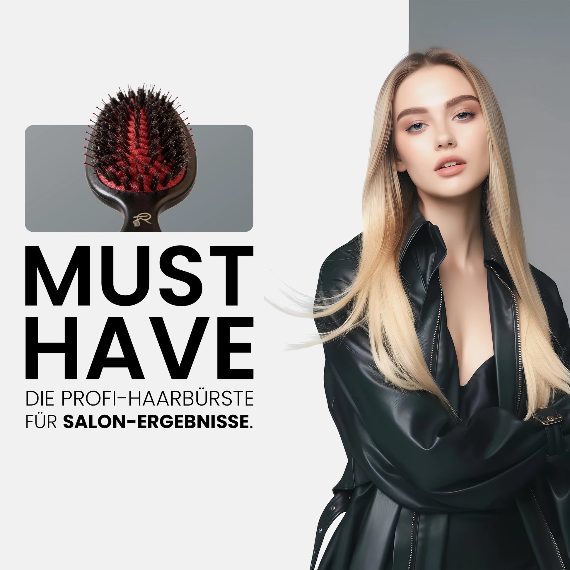 Profi Haarbürste für Extensions von ROIDS – Must-Have Bürste für glattes, gepflegtes Haar mit Salon-Ergebnis, präsentiert mit Model